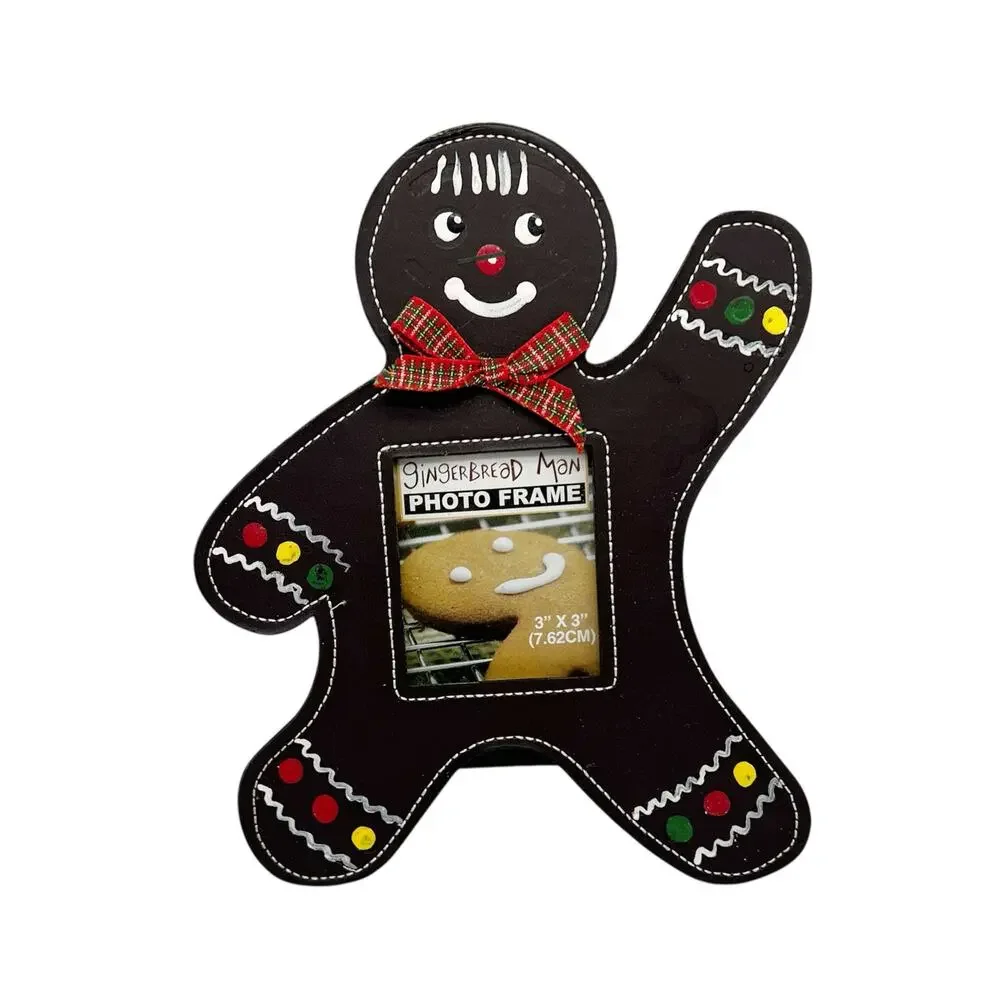 Decorated Gingerbread Man 3x3 Photo Picture Frame